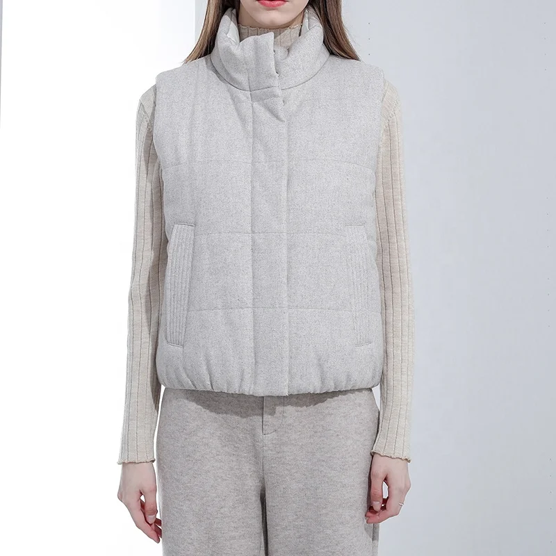 Huiquan Women Wool Warm Lightweight Sleeveless Zip Up Gilet Quilted Vest