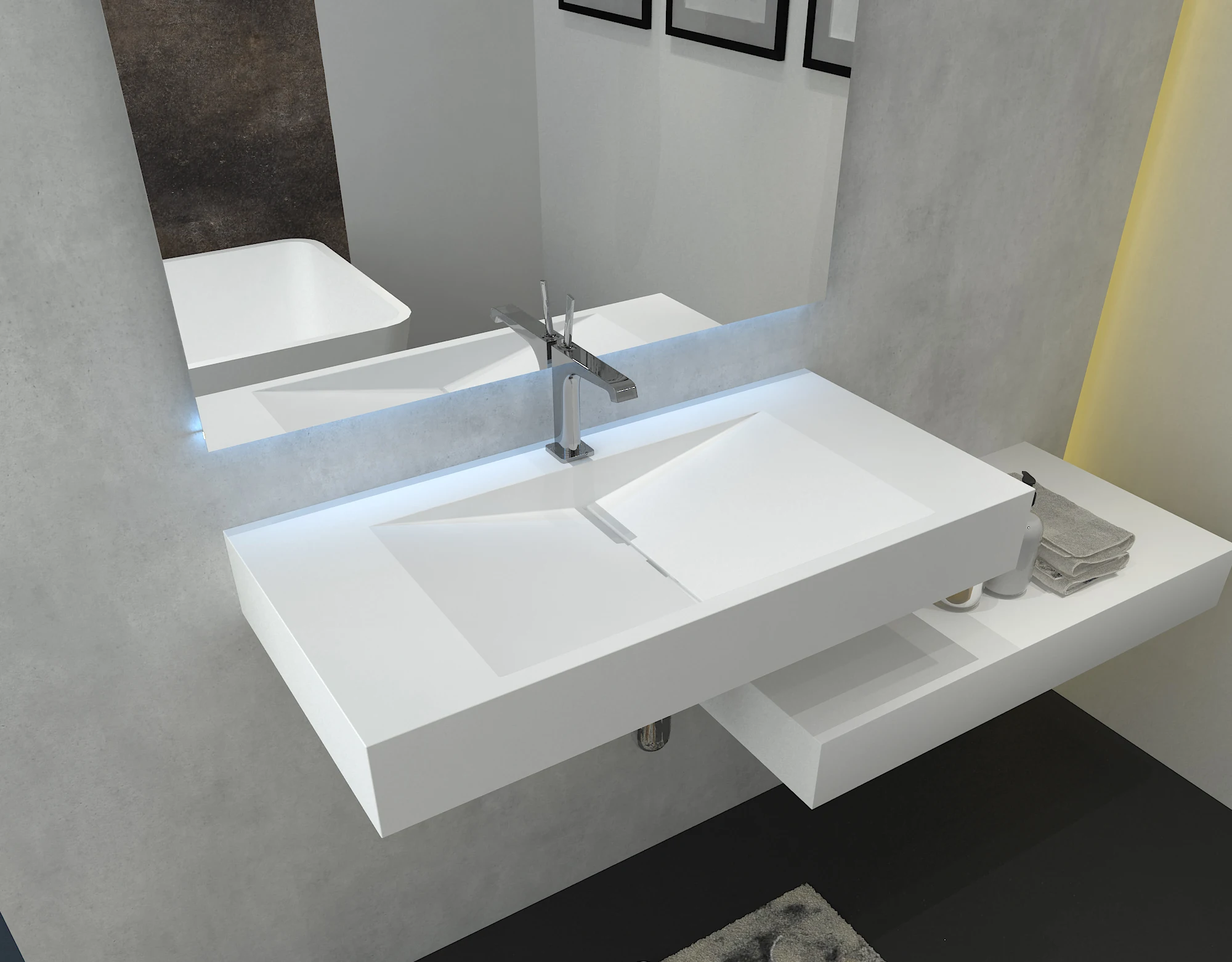 Factory price Artificial stone resin basins acrylic solid surface  bathroom basin