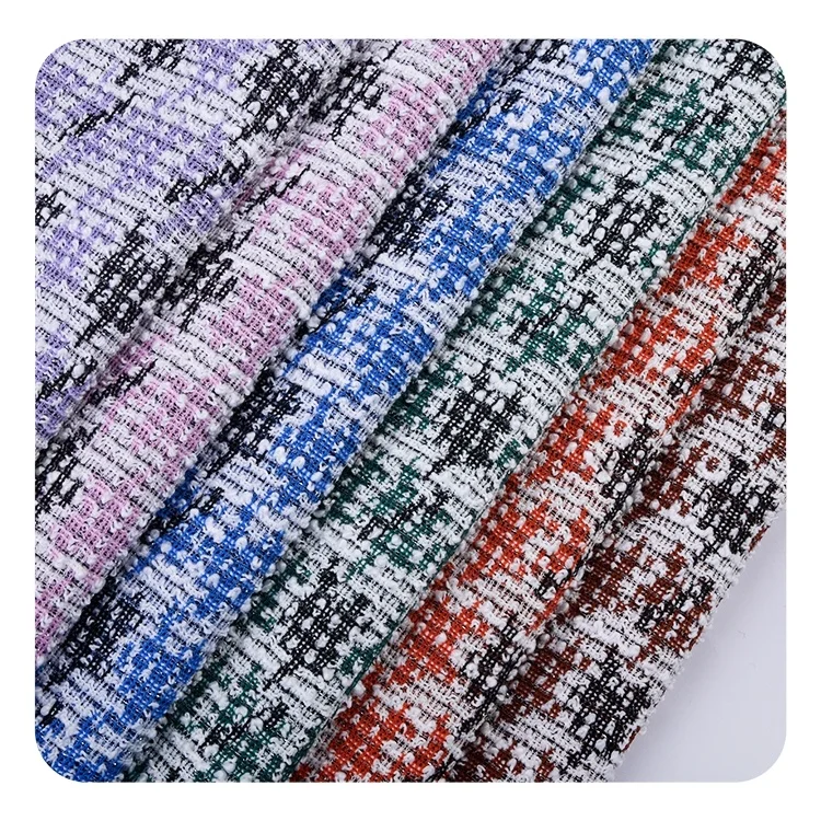 2023 Luxury Fashion Yarn-dyed  Tweed Jacquard Fabric with Metallic Silver Yarn For Women Jacket suits and dress
