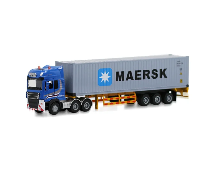  Модель литая грузовика 1:50 модель контейнерного из сплава TrailerFor полуприцеп контейнерный грузовик для мальчиков игрушка в качестве подарка