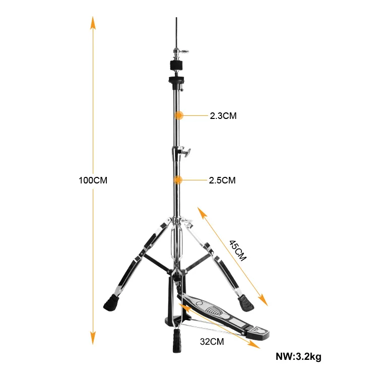 Galvanized Alloy  drum cymbal stand With Bass Drum pedal for Drum Performance