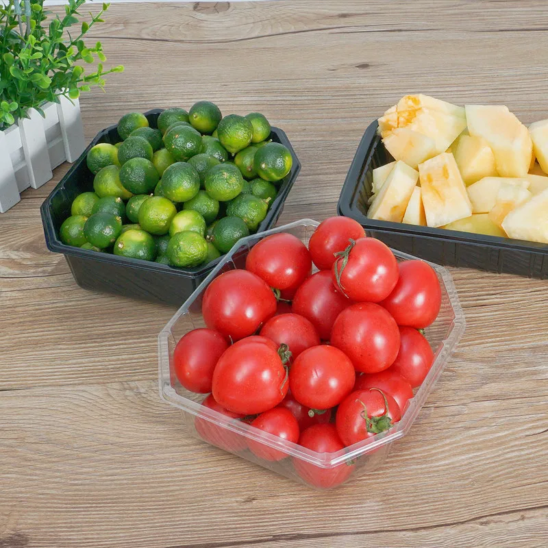 China Factory PET Material Fruit Box With Fresh Food Packaging Plastic Containers