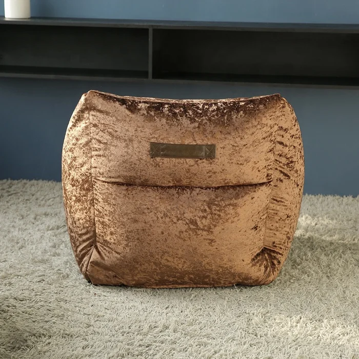 Modern Style Multiple Colour Velvet Fabric Bean Bag Chair