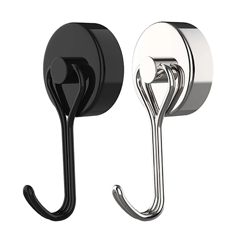 Wholesale Customized N16/20  Neodymium Magnetic Silver Hooks Flexible Magnetic Strong Magnets Storage Hanger