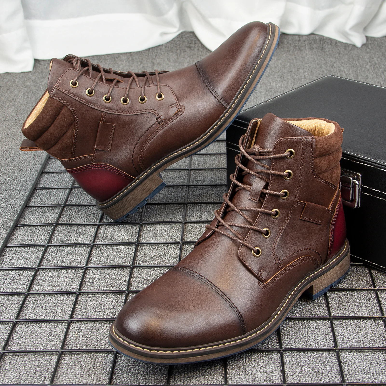 
Mens Casual Comfort Hiking Boots Non-Slip Work Boot for Men 