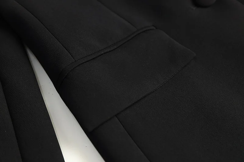 Lady Stylish Fine Workmanship Rhinestone Shoulder Sleeve Office Wear Single Button Blazer Flared Pants  2 Pieces Sets Women