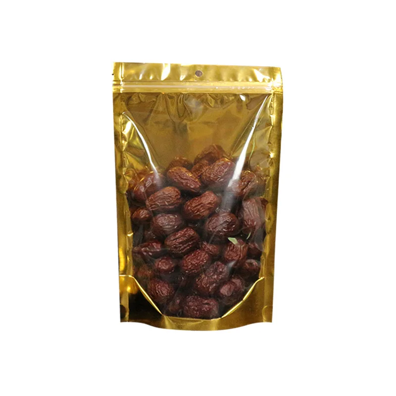 Yin Yang Ziplock Gold Aluminum Foil Stand Up Pouch For Snack Nuts Tea Dried Cookies/Biscuit/Tea/Food Candy Storage Packaging Bag