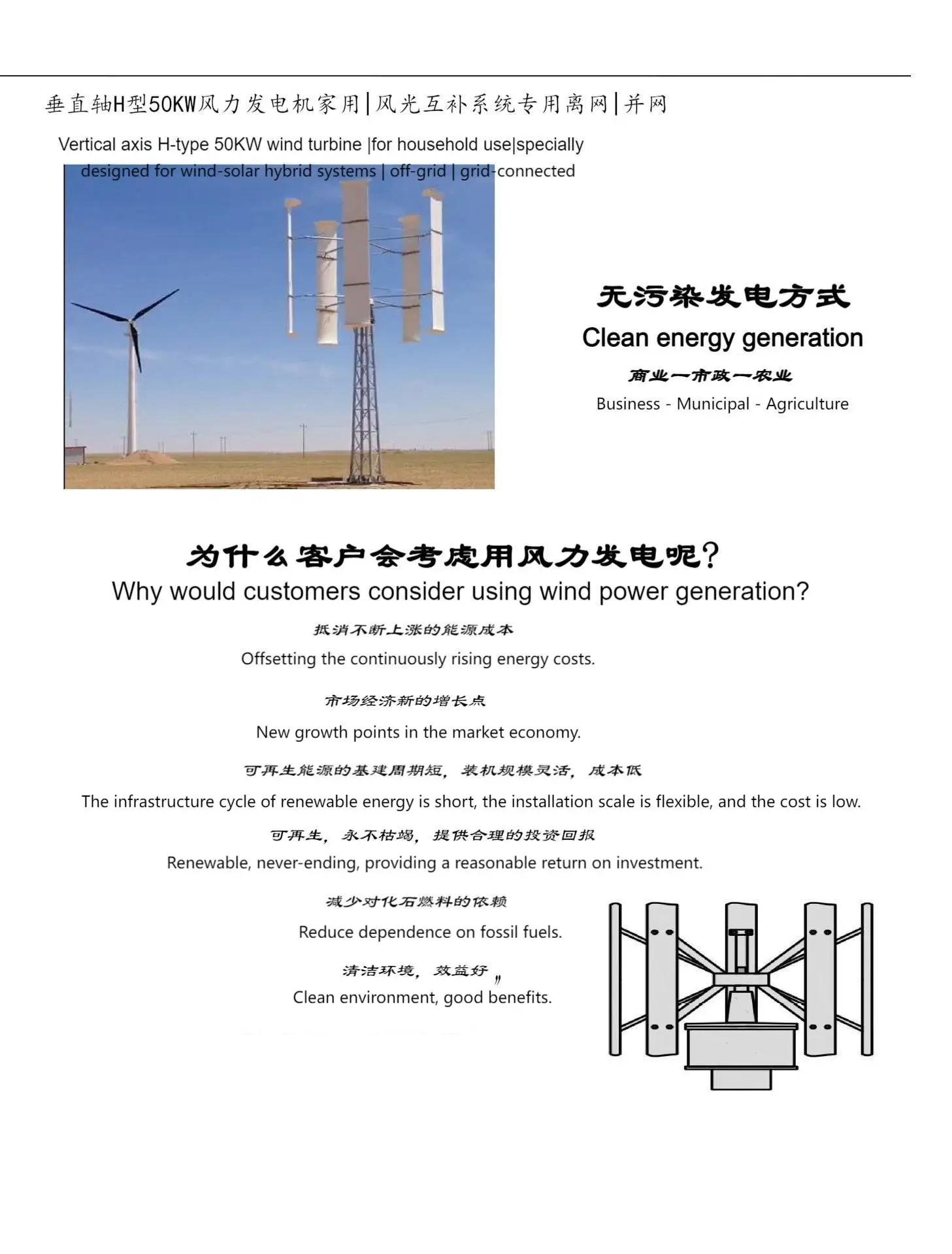 Factory Custom  small wind solar hybrid power system off grid with wind turbine power system solar wind power system