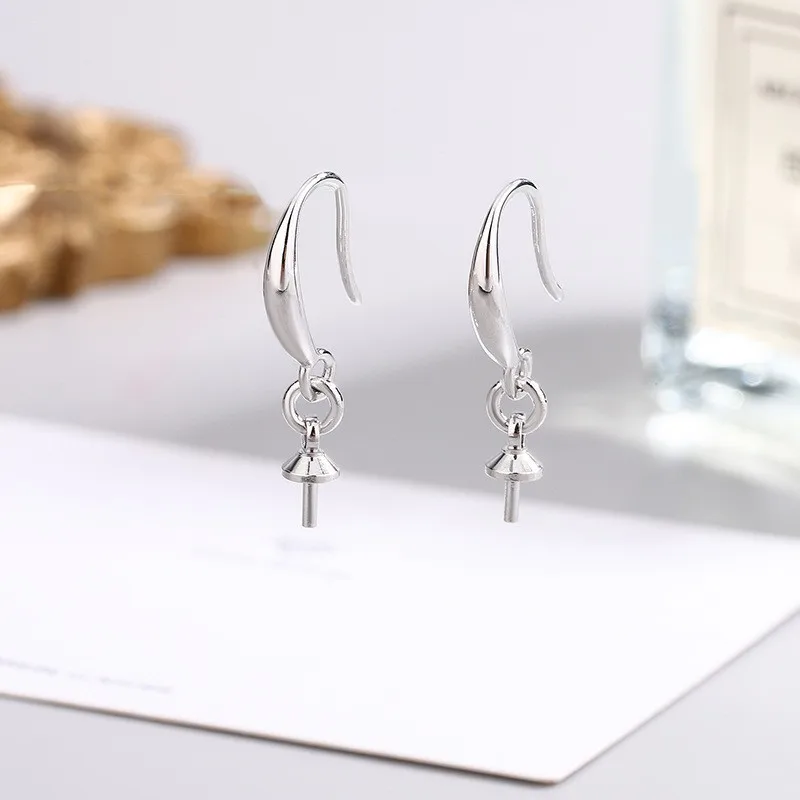 factory direct sales Pearl Jewellery Ear hook semi-finished product  rorose gold  silvery Short Earrings accessories wholesale