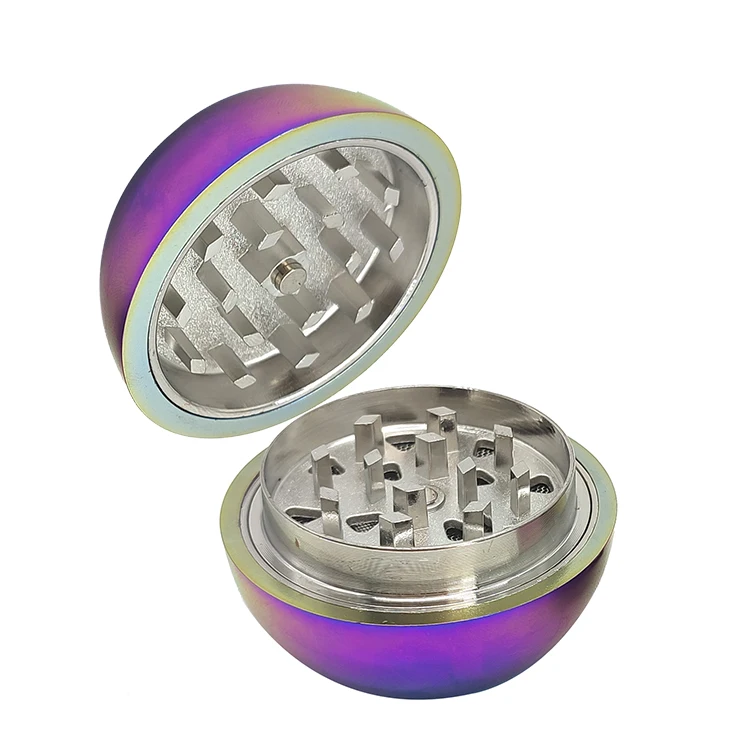 New Pocket 50MM 3 Parts Zinc Alloy Dragon Ball Rainbow Metal Herb Grinder Spice Dry Grinder Wholesale