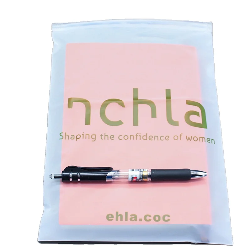 Custom logo packaging transparent cute frosted garment bags with pe zipper biodegradable bags