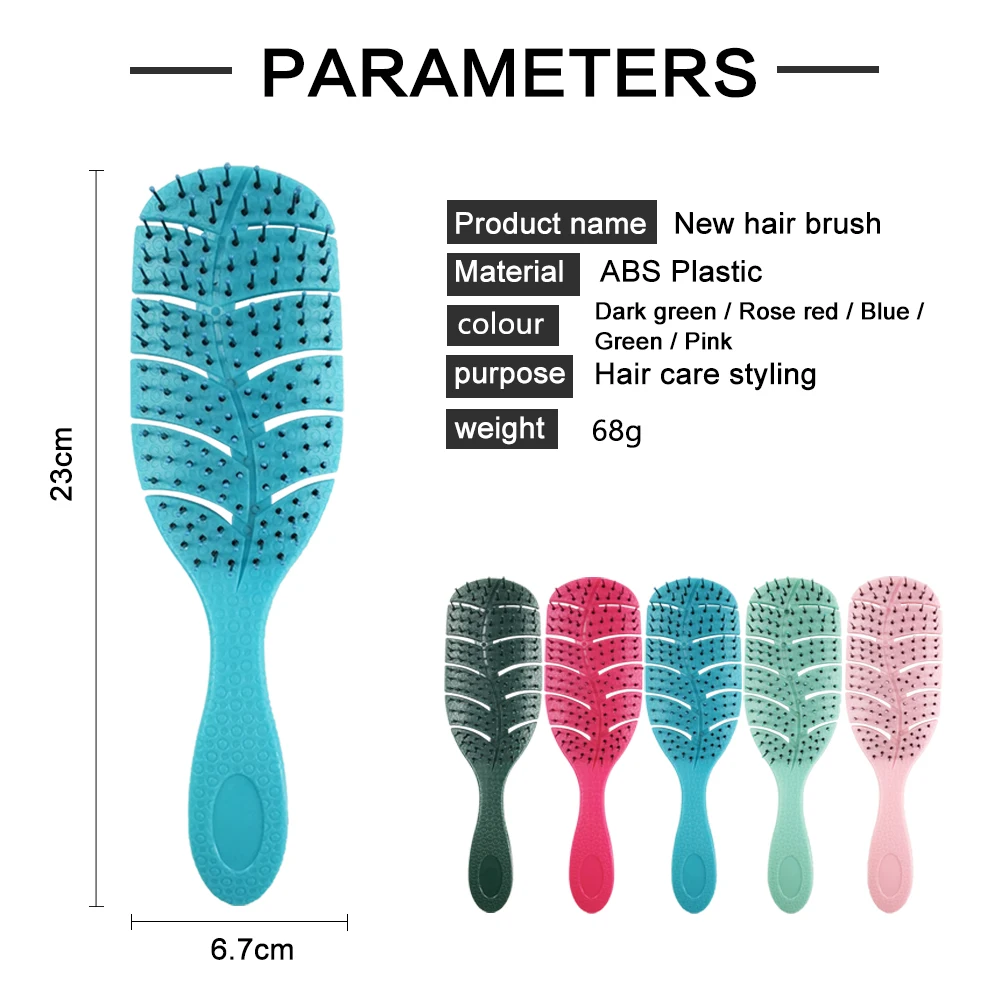 Custom Logo Top Quality Wholesale Matte White Black Luxury Hackle Real Hair Loop Extensions Paddle Cushion Bristle Hair Brush