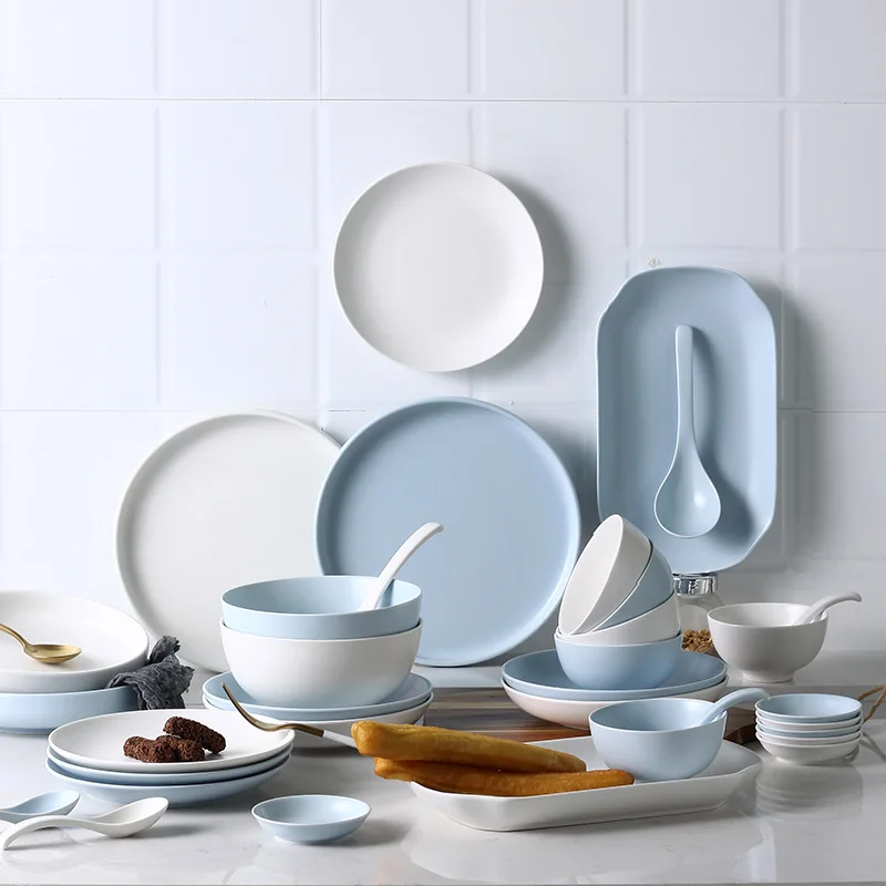 Free sample ceramic dinner set square 16pcs stoneware black tableware set dinnerware sets