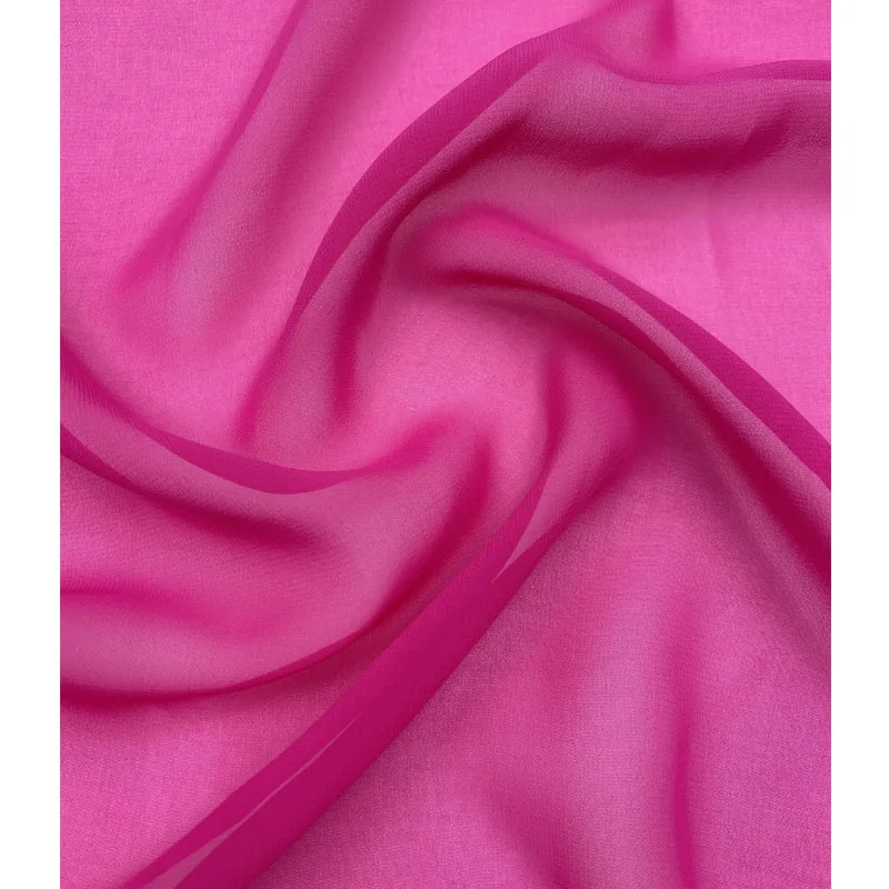 Wholesale natural silk georgette fabric custom dye crepe chiffon fabric for dress in ombre color gradient colors