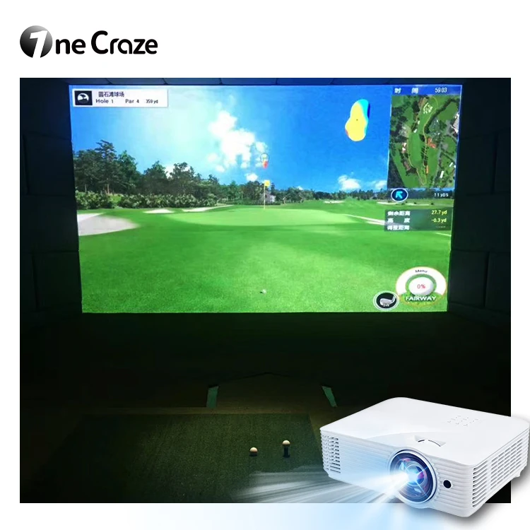 Factory Direct Golf Simulator Indoor Family Golf Screen Interactive Projection AR Golf Sport Simulator For Sport Amusement Park