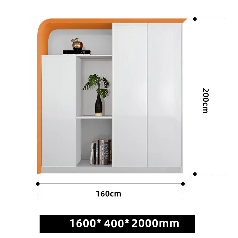 Modern high-end luxury school office furniture L shaped executive manager with side cabinet white desk