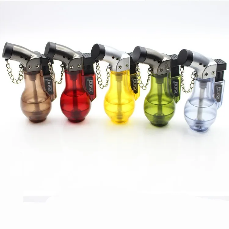 Оптовая продажа пластиковая газовая зажигалка для барбекю Бутан ветрозащитная и многоразовая современный дизайн фонарик сигарет подарков