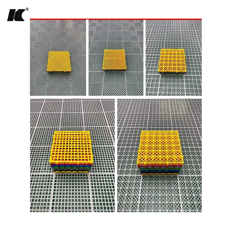 400*400*30MM Four Leaf Clover workshop floor tiles interlocking plastic Tiles for Garage Floor Covering