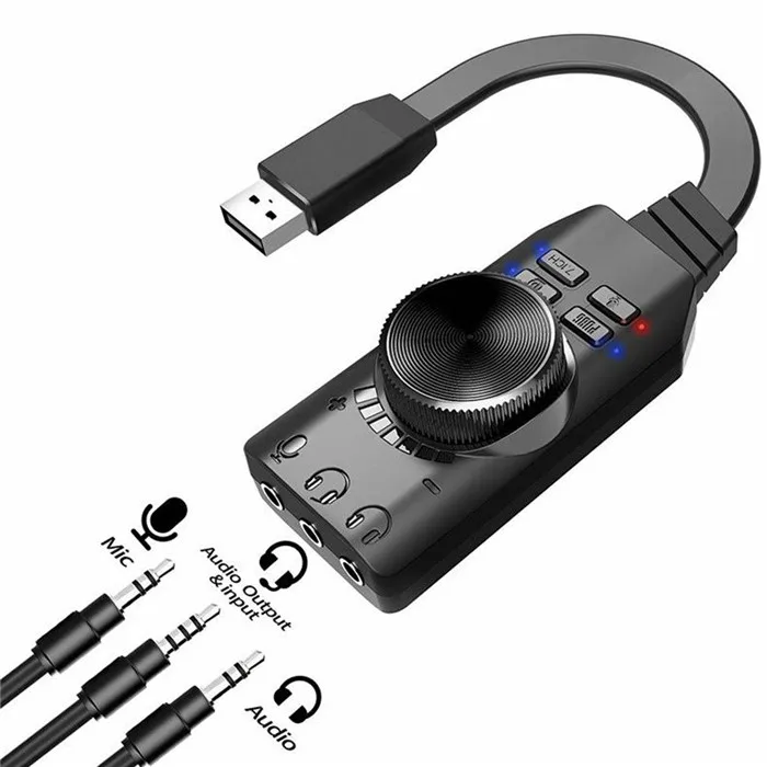 Hot Sale Virtual Mini External Usb Sound Cards Studio Plug And Play 7.1 Channel Adapter Audio Sound Card For Pc Laptop Gaming