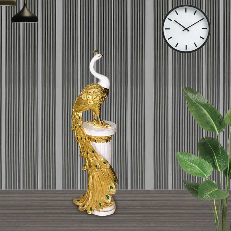 Resin Animal Model Home Decoration Mascot Figurine Peacock Statue