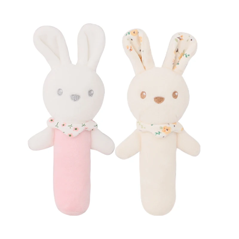 Newborn Infant Animal Shape Rattle Stick Soft Plush Rabbit Elephant Stuffed Toys Baby Rattle Toy