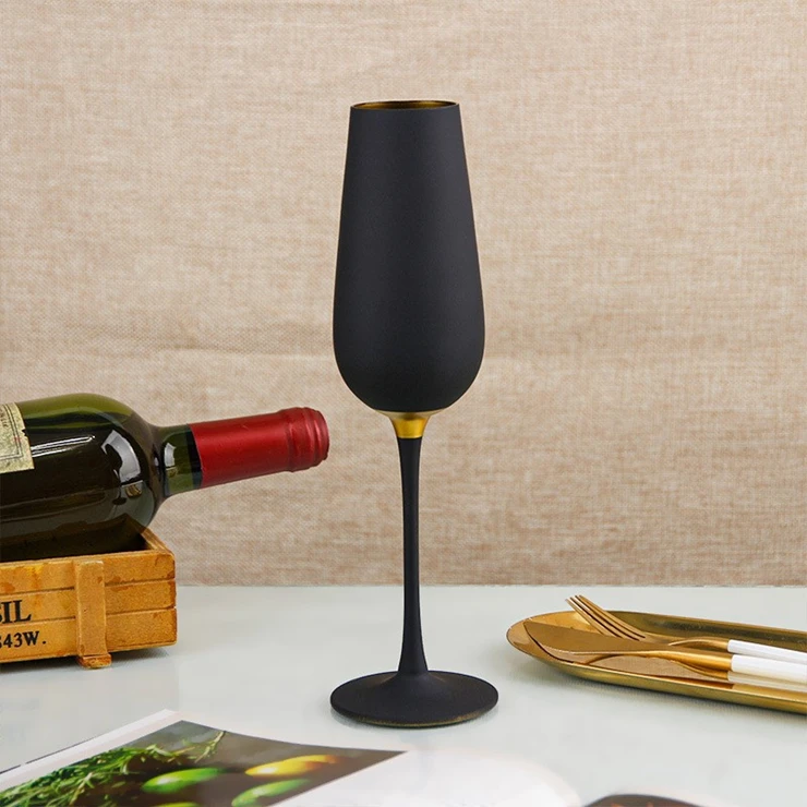 Creative Matte Black High-Quality Goblet Champagne Glass Cocktail Glass Water Glass Set