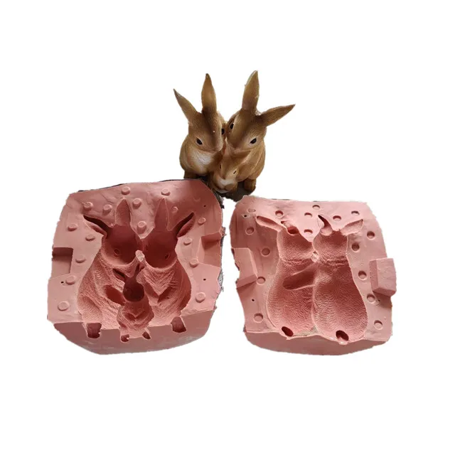 Garden Resin animal Figurine Outdoor Statue rabbit Lying Down Sculpture