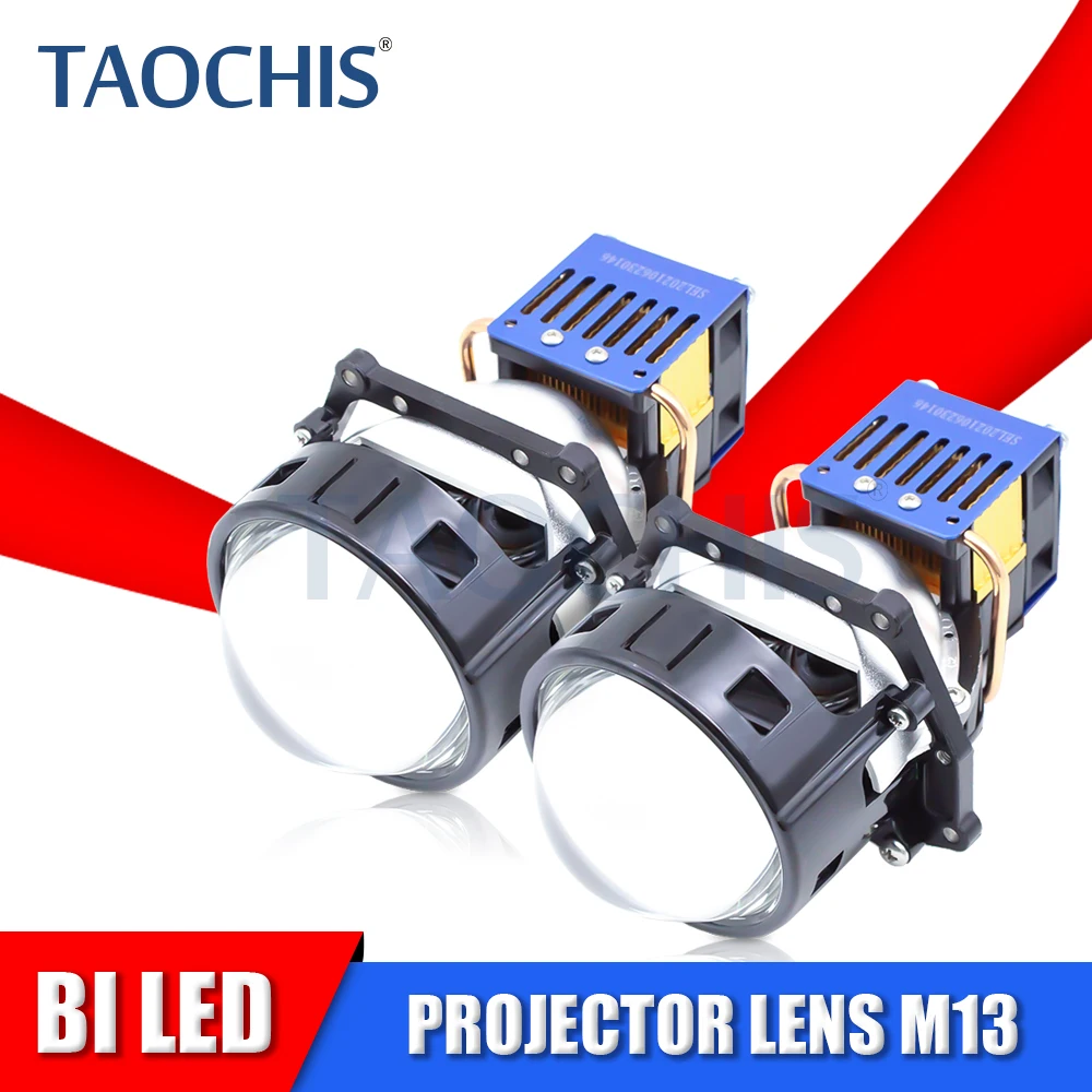TAOCHIS Car Auto headlamp 3.0 inch bi led projector lens headlight 6000K universal LED headlamps with long distance 600 meters