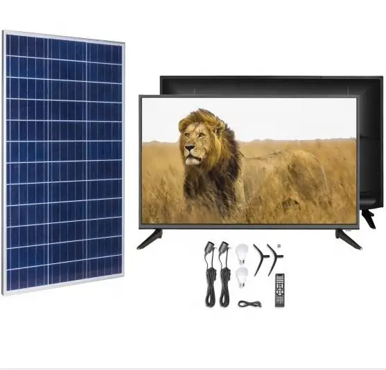 Solar Television 40 Inch Smart TV Portable Solar Power System Home With Fan And TV