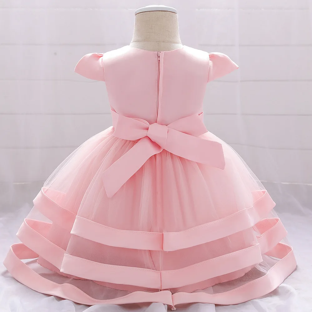 Baby Flower Dress Little Girl Tulle Dress Infant Baby Clothes Frocks Toddler Pink Frocks Princess Dress Baby Frock for 2 Years