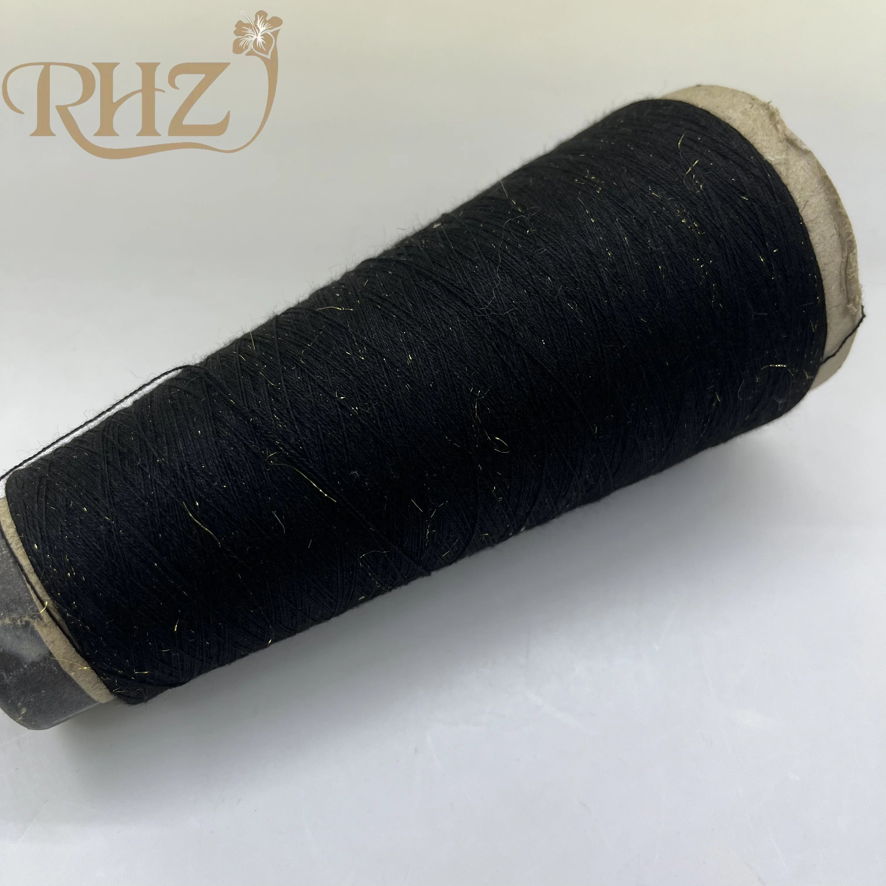 RHZ 48nm/2 viscose PBT nylon polyester shiny metallic core spun yarn for knitting