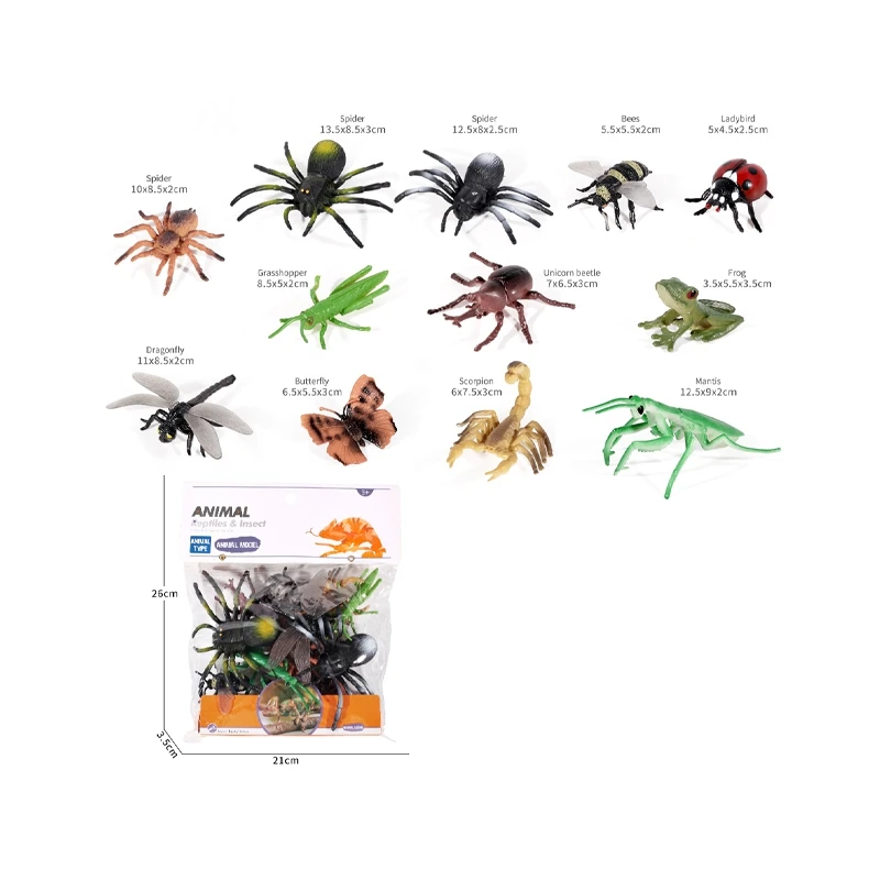 7.5CM Arthropod Animals Model 3D Insect Series Plastic Rubber Yellow Color Scorpion PVC Toy For Sale