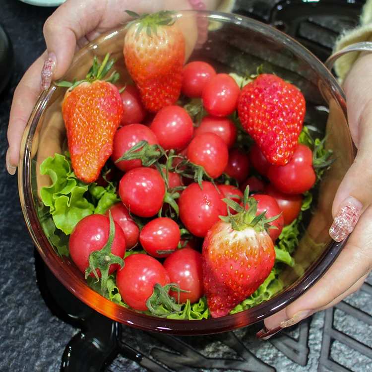 2023 Household light luxury tableware high borosilicate amber glass table set wholesale