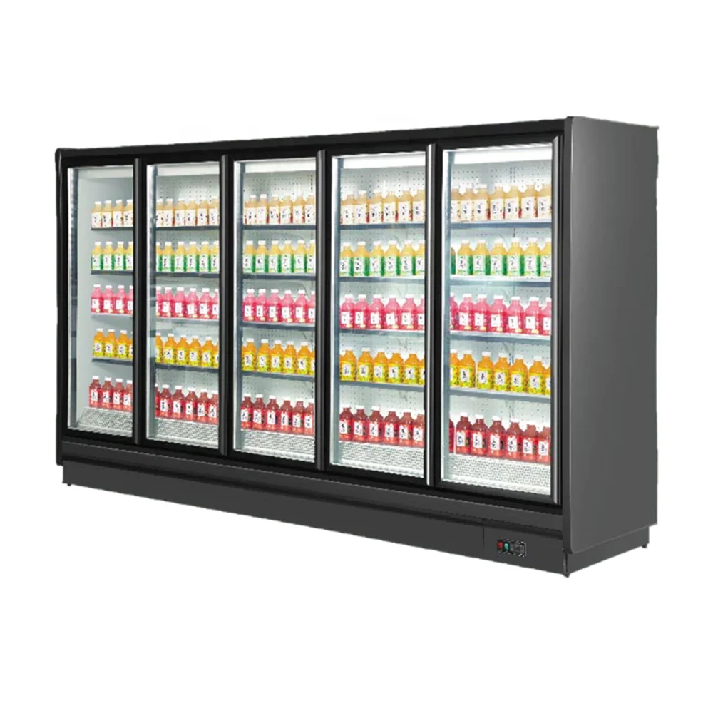 Commercial Refrigerator vertical freezer Glass doors display freezer for supermarket