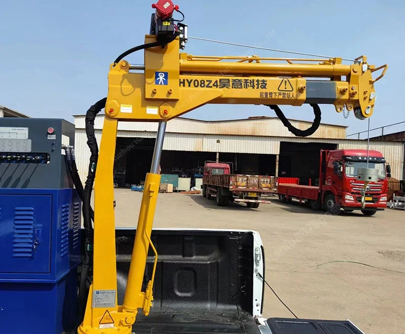 China HAOY Cranes Supplier 800Kg 1300Kg 1800Kg Mini Crane 3/4/5 Folding Booms Pickup Crane For Sales Truck