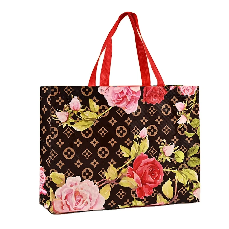 Reusable packaging laminated non woven bag shopping tote RPET bag pp woven bag with custom logo