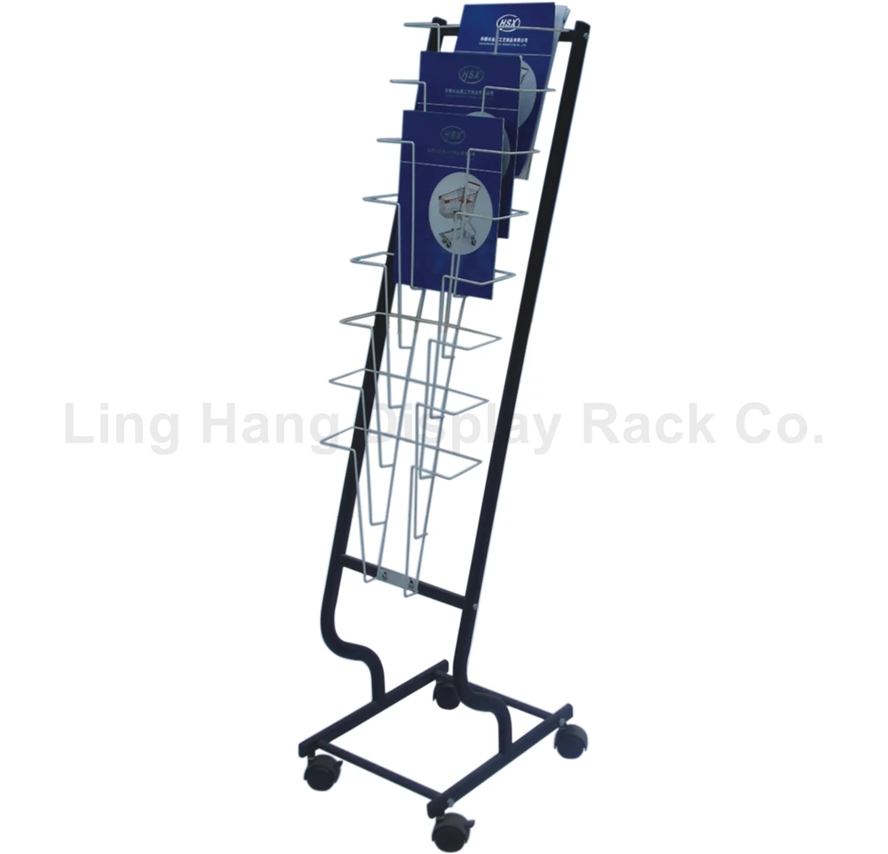 4 layers Advertising Outdoor Newspaper Wire Stand