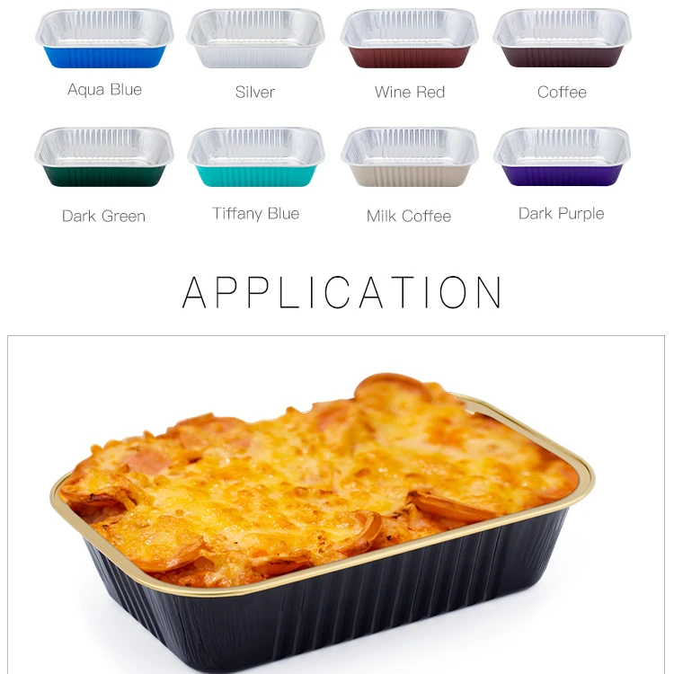 High Quality AblPack 620ml Fast Food Storage Aluminum Foil Packaging Rectangle Disposable Take Away Container
