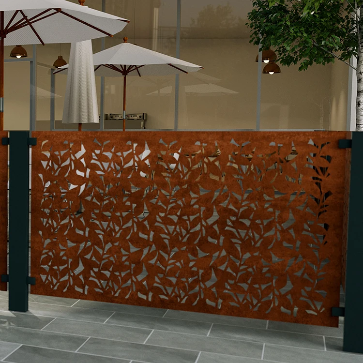 
Customized Laser cut Corten Steel Rusted Garden Screen Art 