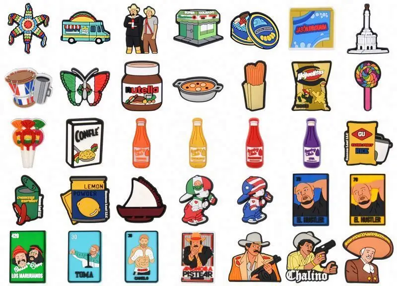 Shoe Accessories Wholesale Charm Custom Shoes Home Laces Holder Shoelace Products Pvc Mexican clog Charms From Mexico