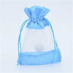 10x14cm Jute Burlap Gift Packaging Bags Jute Gift Bags For Wedding Party Favors Coffee Tea Makeup Jewelry Packing