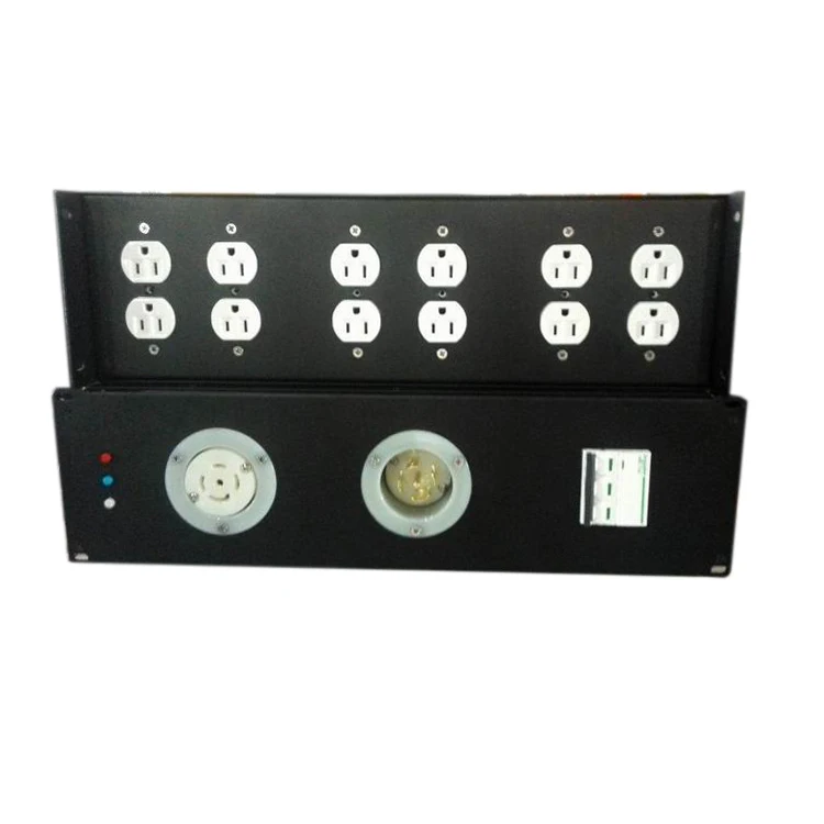 30Amp Inlet outlet electric metal rack mount panel power distro box