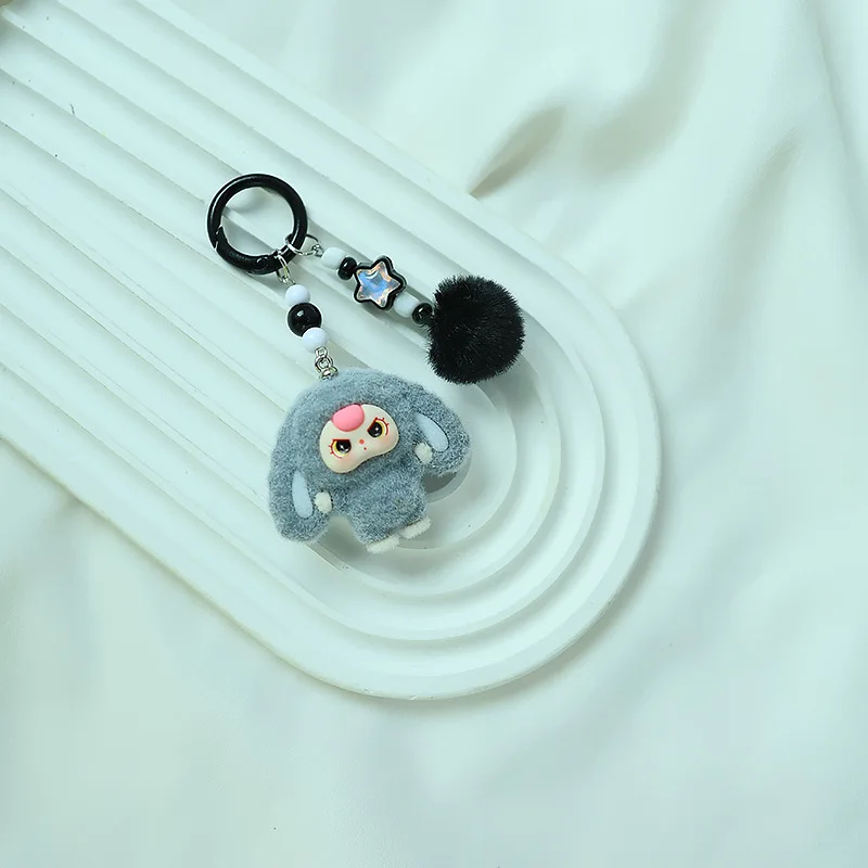 Мультяшный милый трехлетний брелок кулон с большими ушами кролик кукла из бисера сумка аксессуары живая Слепая Коробка