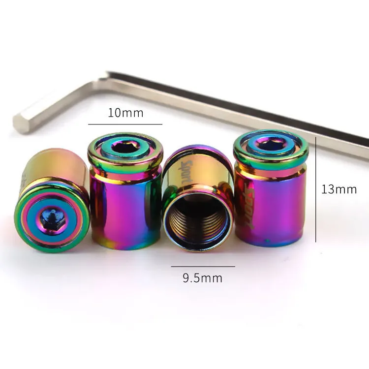 Auto Universal titanium color Anti - theft Stainless steel valve stem cap