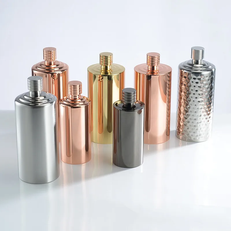 Stainless Steel Leak Proof Pocket Hip Flask with Funnel and Black Leather Cover for Alcohol Whiskey Wine