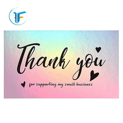 Wholesale 50pcs laser thank you cards 9*5cm decoration business gift card Thank You For Supporting Small Business Cards