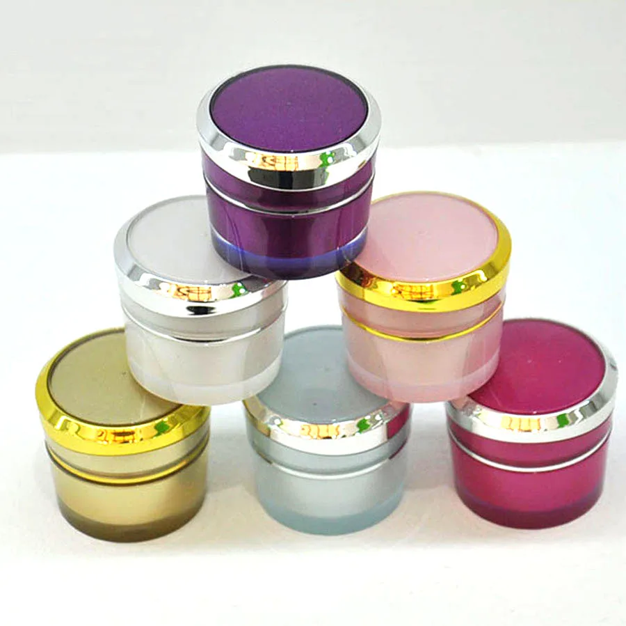 2g 5g 10g 15g 30g 50g Purple Acrylic Cosmetic Cream Jar Container for Nail Gel
