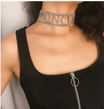 Luxury Gothic Rhinestone Choker Necklace Letter SICKO Women Wedding Accessories Punk Sexy Full Crystal Chain Collier Femme 2019