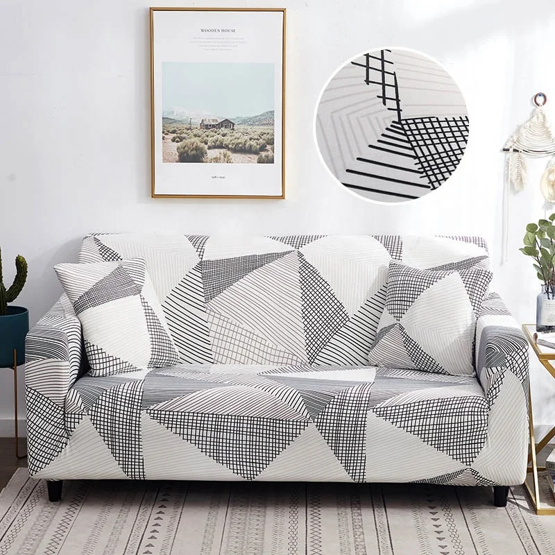 
Ready Made Sofa Covers Solid Printed Spandex Fabric Sectional Sofa Slipcovers Home Decor Couch Cover 