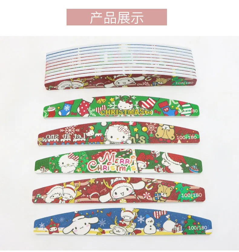 Professional nail file double side disposable manicure christmas nail files gray washable nail files 100/180